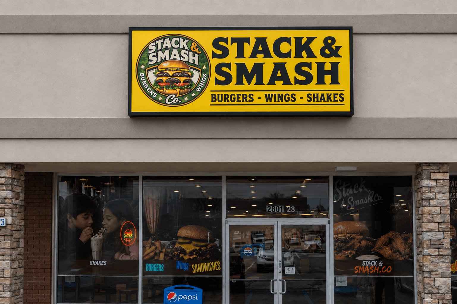 Stack & Smash Co. storefront on Wade Hampton Boulevard in Taylors